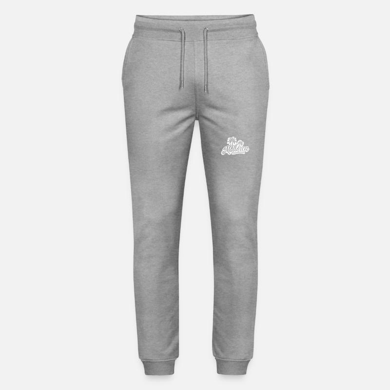 Mallorca Palm Trees - Stanley/Stella Mover Unisex Organic Jogging Trousers - heather grey