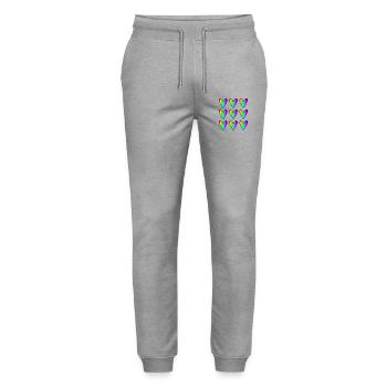 HERZ. HERZ. HEILIGER VALENTINSTAG. LIEBE. LIEBE. WEIHNACHTEN - Stanley/Stella Unisex Bio Jogginghose Mover  - Grau meliert - Vorne - Marisol (170cm) & Nik (191cm)