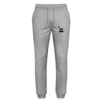 BONNE FÊTE. FÊTE DES MÈRES. FÊTE DES PÈRES. FÊTE - Pantalon de jogging bio MOVER Stanley/Stella unisexe - gris chiné - Devant - Marisol (170cm) & Nik (191cm)