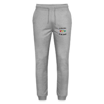 JUST MARRIED. VIVE LES MARIES. EVJF. JE PEUX PAS - Pantalon de jogging bio MOVER Stanley/Stella unisexe - gris chiné - Devant - Marisol (170cm) & Nik (191cm)