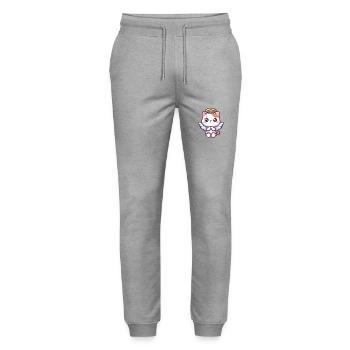 Angel Cat Anime Angel Kitten - Stanley/Stella Mover Unisex Organic Jogging Trousers - heather grey - Front - Marisol (170cm) & Nik (191cm)