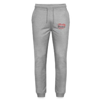 Bully Bloodzy # - Pantalon de jogging bio MOVER Stanley/Stella unisexe - gris chiné - Devant - Marisol (170cm) & Nik (191cm)