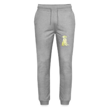 Labrador Dog Silhouette - Stanley/Stella Mover Unisex Organic Jogging Trousers - heather grey - Front - Marisol (170cm) & Nik (191cm)