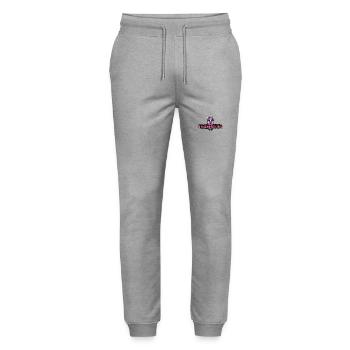 Formentera 2024 Alpaca - Stanley/Stella Mover Unisex Organic Jogging Trousers - heather grey - Front - Marisol (170cm) & Nik (191cm)