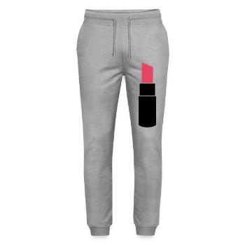 Lipstick - Stanley/Stella Mover Unisex Organic Jogging Trousers - heather grey - Front - Marisol (170cm) & Nik (191cm)