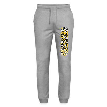 Glowing Orbs on a Black Background - Stanley/Stella Mover Unisex Organic Jogging Trousers - heather grey - Front - Marisol (170cm) & Nik (191cm)