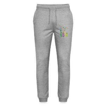 We're All Different! Colorful creatures - Stanley/Stella Mover Unisex Organic Jogging Trousers - heather grey - Front - Marisol (170cm) & Nik (191cm)