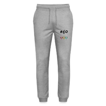 60 YEARS. 60TH ANNIVERSARY. BIRTHDAY 60 YEARS. 60 - Stanley/Stella Mover Unisex Organic Jogging Trousers - heather grey - Front - Marisol (170cm) & Nik (191cm)