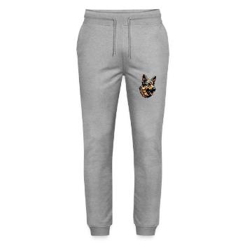 Hund / Tier / Haustier / Fellnase / Schäferhund - Stanley/Stella Unisex Bio Jogginghose Mover  - Grau meliert - Vorne - Marisol (170cm) & Nik (191cm)