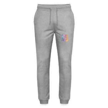 Croatia Party Crew - Stanley/Stella Mover Unisex Organic Jogging Trousers - heather grey - Front - Marisol (170cm) & Nik (191cm)