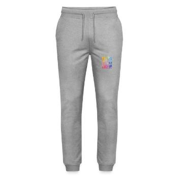 Ibiza Party Crew - Stanley/Stella Mover Unisex Organic Jogging Trousers - heather grey - Front - Marisol (170cm) & Nik (191cm)