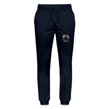 Leopard Muscles Bodybuilding Beast - Stanley/Stella Mover Unisex Organic Jogging Trousers - navy - Front - Marisol (170cm) & Nik (191cm)