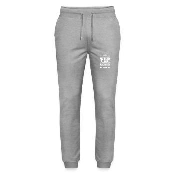 Vip Member Stempel - Stanley/Stella Unisex Bio Jogginghose Mover  - Grau meliert - Vorne - Marisol (170cm) & Nik (191cm)