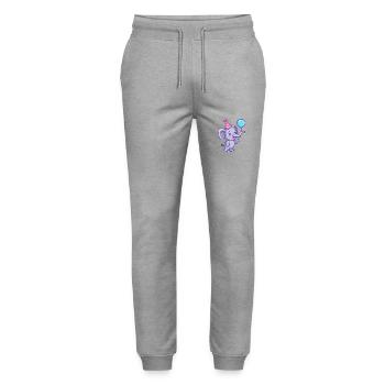 Éléphant Anniversaire Bébé - Pantalon de jogging bio MOVER Stanley/Stella unisexe - gris chiné - Devant - Marisol (170cm) & Nik (191cm)