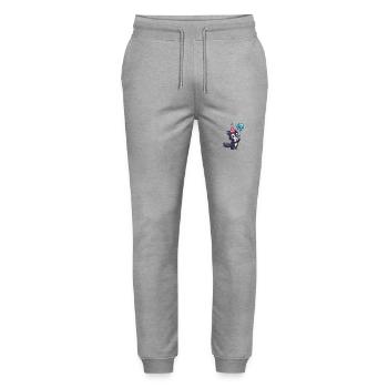 Skunk Anniversaire Bébé - Pantalon de jogging bio MOVER Stanley/Stella unisexe - gris chiné - Devant - Marisol (170cm) & Nik (191cm)