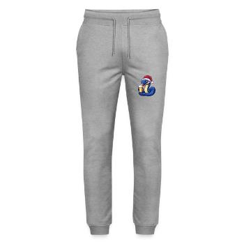 Snake Cobra Beer Xmas Christmas - Stanley/Stella Mover Unisex Organic Jogging Trousers - heather grey - Front - Marisol (170cm) & Nik (191cm)