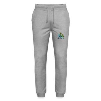 Jga 2025 Junggesellenabschied - Stanley/Stella Unisex Bio Jogginghose Mover  - Grau meliert - Vorne - Marisol (170cm) & Nik (191cm)