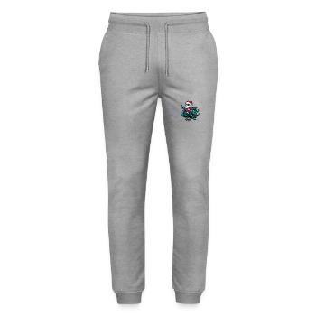 Paon Oiseau Père Noël - Pantalon de jogging bio MOVER Stanley/Stella unisexe - gris chiné - Devant - Marisol (170cm) & Nik (191cm)
