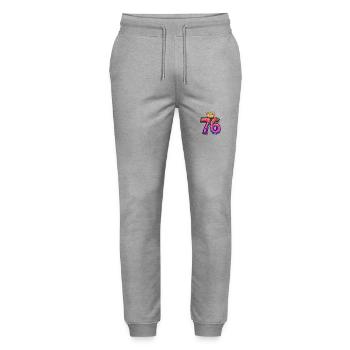 76 Nombre Couronne - Pantalon de jogging bio MOVER Stanley/Stella unisexe - gris chiné - Devant - Marisol (170cm) & Nik (191cm)