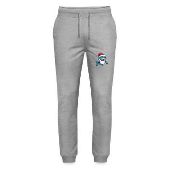 requin Noël mignon - Pantalon de jogging bio MOVER Stanley/Stella unisexe - gris chiné - Devant - Marisol (170cm) & Nik (191cm)