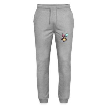 Corbeau Corbeau Anniversaire Bébé - Pantalon de jogging bio MOVER Stanley/Stella unisexe - gris chiné - Devant - Marisol (170cm) & Nik (191cm)