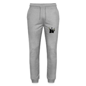 Bachelor Party Team Celebrating Bachelor Party - Stanley/Stella Mover Unisex Organic Jogging Trousers - heather grey - Front - Marisol (170cm) & Nik (191cm)