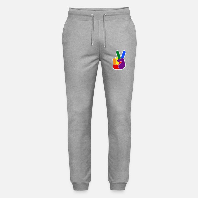 Rainbow Vsign Handdesign - Stanley/Stella Unisex Bio Jogginghose Mover  - Grau meliert