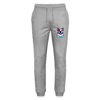 Chien carlin abstrait - Pantalon de jogging bio MOVER Stanley/Stella unisexe - gris chiné - Devant - Marisol (170cm) & Nik (191cm)
