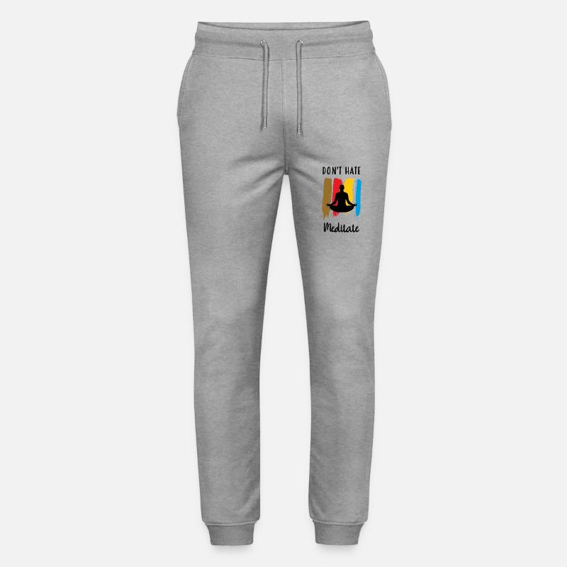 Don't hate meditate / Meditation - Pantalon de jogging bio MOVER Stanley/Stella unisexe - gris chiné