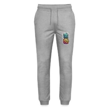 Fruit / Pineapple / Exotic / Tropical / Vitamins - Stanley/Stella Mover Unisex Organic Jogging Trousers - heather grey - Front - Marisol (170cm) & Nik (191cm)