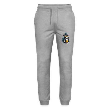 Crâne / Crâne / Squelette / Gothique / Bière - Pantalon de jogging bio MOVER Stanley/Stella unisexe - gris chiné - Devant - Marisol (170cm) & Nik (191cm)