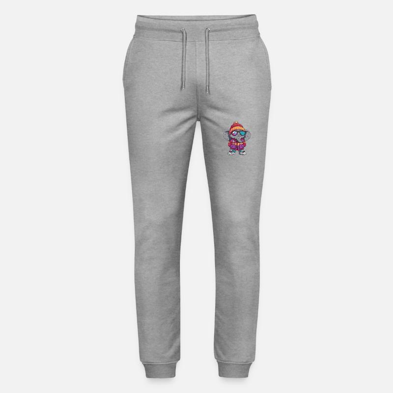 Elephant Cool Bande dessinée - Pantalon de jogging bio MOVER Stanley/Stella unisexe - gris chiné