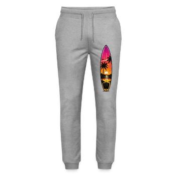 Sonnenuntergang Surfboard-Edition - Stanley/Stella Unisex Bio Jogginghose Mover  - Grau meliert - Vorne - Marisol (170cm) & Nik (191cm)