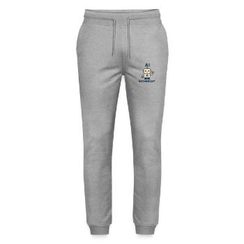 AI Enthusiast Robot - Stanley/Stella Mover Unisex Organic Jogging Trousers - heather grey - Front - Marisol (170cm) & Nik (191cm)