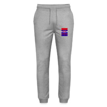 Union Jack flag united kingdom great Britain - Stanley/Stella Mover Unisex Organic Jogging Trousers - heather grey - Front - Marisol (170cm) & Nik (191cm)