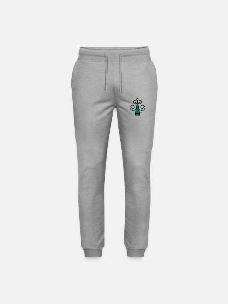 Christmas tree icon z1 - Stanley/Stella Mover Unisex Organic Jogging Trousers - heather grey