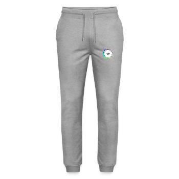 Billiards symbol icon - Stanley/Stella Mover Unisex Organic Jogging Trousers - heather grey - Front - Marisol (170cm) & Nik (191cm)