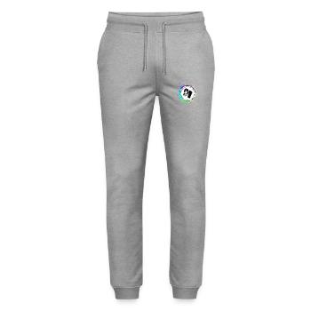 Boxing gloves symbol - Stanley/Stella Mover Unisex Organic Jogging Trousers - heather grey - Front - Marisol (170cm) & Nik (191cm)