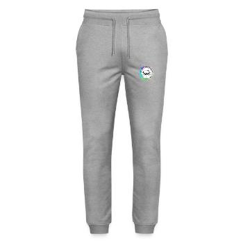 Chicken icon icon - Stanley/Stella Mover Unisex Organic Jogging Trousers - heather grey - Front - Marisol (170cm) & Nik (191cm)