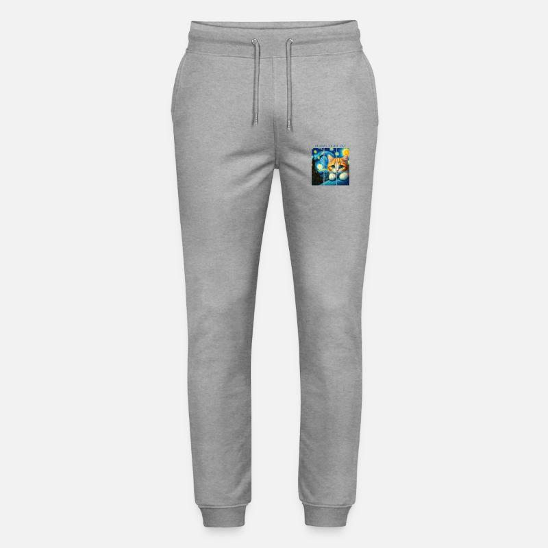 Chat de la nuit étoilée - Pantalon de jogging bio MOVER Stanley/Stella unisexe - gris chiné