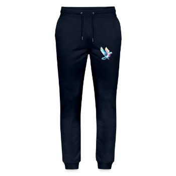 Rainbow Flight: Flying Dove - Stanley/Stella Mover Unisex Organic Jogging Trousers - navy - Front - Marisol (170cm) & Nik (191cm)