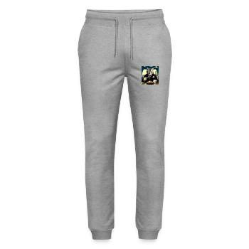 Katze Japanisch Ramen Japan - Stanley/Stella Unisex Bio Jogginghose Mover  - Grau meliert - Vorne - Marisol (170cm) & Nik (191cm)