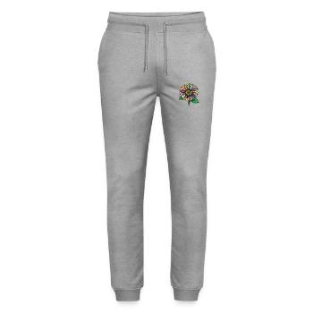 lgbtq gay lesbian pride month Sunflower rainbow - Stanley/Stella Mover Unisex Organic Jogging Trousers - heather grey - Front - Marisol (170cm) & Nik (191cm)