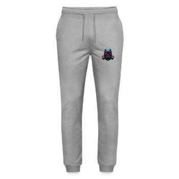 Gas mask - Stanley/Stella Mover Unisex Organic Jogging Trousers - heather grey - Front - Marisol (170cm) & Nik (191cm)