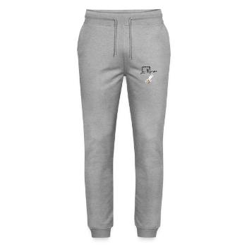The Bride Team - Stanley/Stella Mover Unisex Organic Jogging Trousers - heather grey - Front - Marisol (170cm) & Nik (191cm)