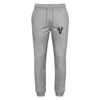 elefant color vector - Stanley/Stella Unisex Bio Jogginghose Mover  - Grau meliert - Vorne - Marisol (170cm) & Nik (191cm)