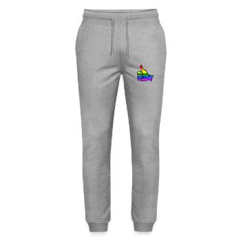 Rainbow color flag hand used all clear icon - Stanley/Stella Mover Unisex Organic Jogging Trousers - heather grey - Front - Marisol (170cm) & Nik (191cm)