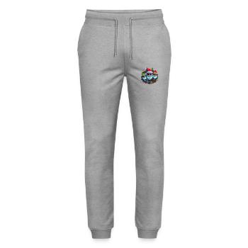 Cool Santas with sunglasses - Stanley/Stella Mover Unisex Organic Jogging Trousers - heather grey - Front - Marisol (170cm) & Nik (191cm)