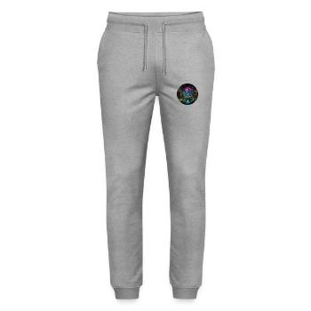 Dynamic Neon Journeys: Le monde de Neon Jungle - Pantalon de jogging bio MOVER Stanley/Stella unisexe - gris chiné - Devant - Marisol (170cm) & Nik (191cm)