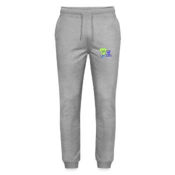 lustiger Kiffer Alien - Stanley/Stella Unisex Bio Jogginghose Mover  - Grau meliert - Vorne - Marisol (170cm) & Nik (191cm)